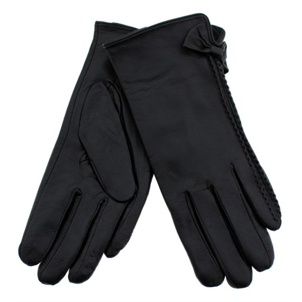 Women's leather gloves in black