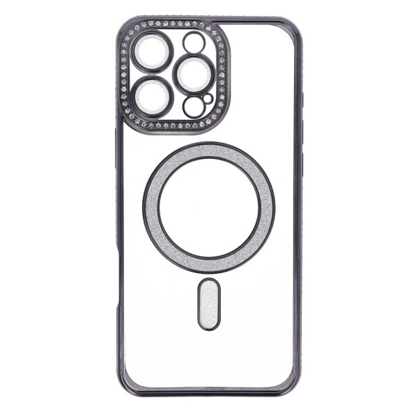 IRIS Back Cover Θήκη Σιλικόνης Με Τζαμάκι Κάμερας, Magsafe, Στρασάκια Και Γκλίτερ (Iphone 16 Pro Max)