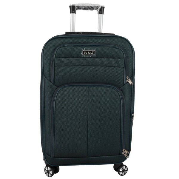 R&J 4 Ρόδες Μεσαία Βαλίτσα Υφασμάτινη