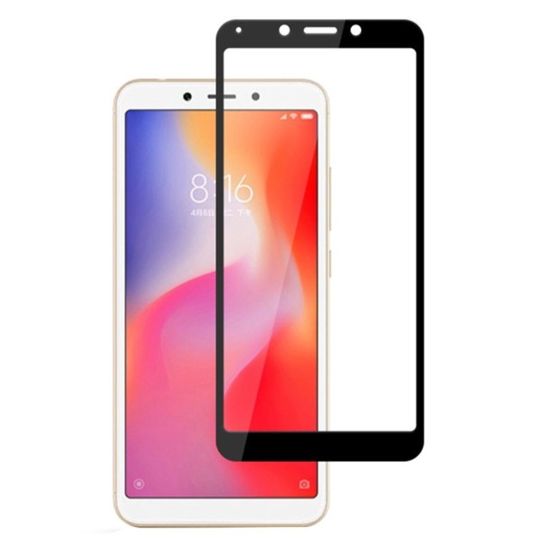 Fullscreen Tempered Glass Μαύρο (Xiaomi Redmi 6 & Xiaomi Redmi 6A)