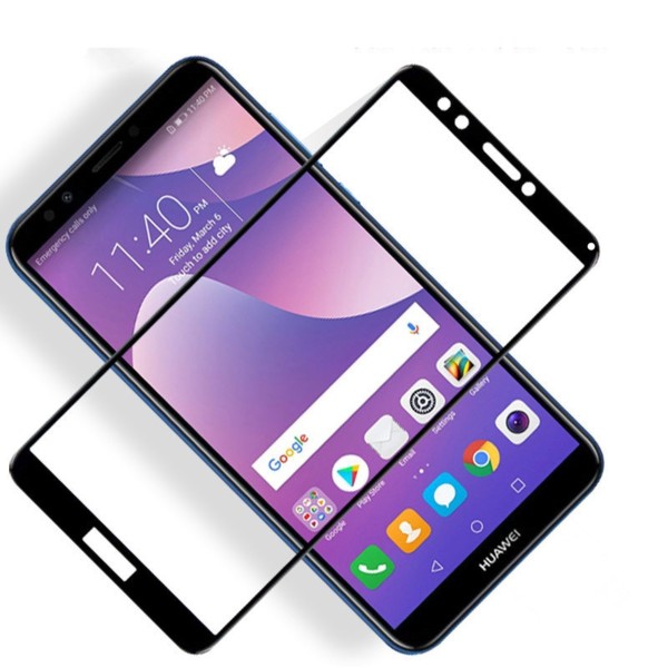 Fullscreen Tempered Glass Μαύρο (Huawei Y5 2018 & Huawei Y5p & Honor 7s)