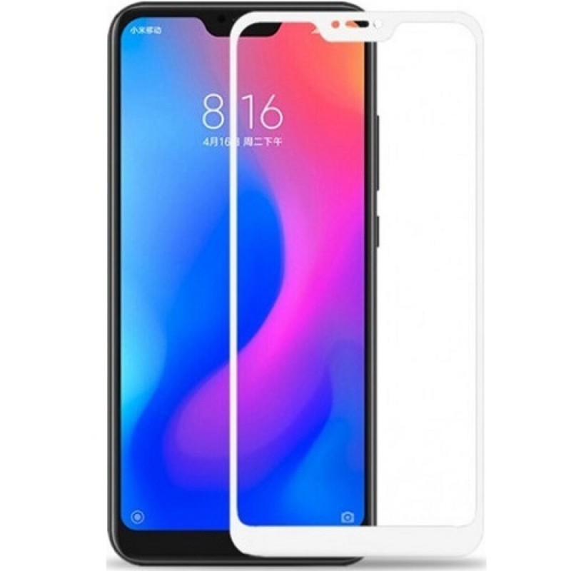Fullscreen Tempered Glass Άσπρο (Xiaomi Redmi Note 6 Pro)