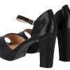 PLATO Γυναικείο Πέδιλο Peep Toe  με Ψηλό Χοντρό Τακούνι