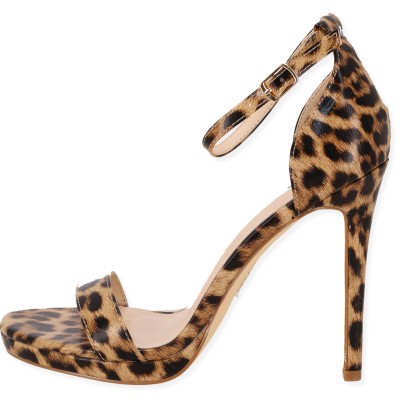CIADEA Γυναικείο Πέδιλο Leopard Print με Λουράκι