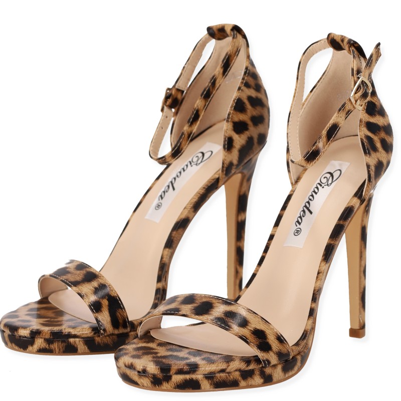 CIADEA Γυναικείο Πέδιλο Leopard Print με Λουράκι