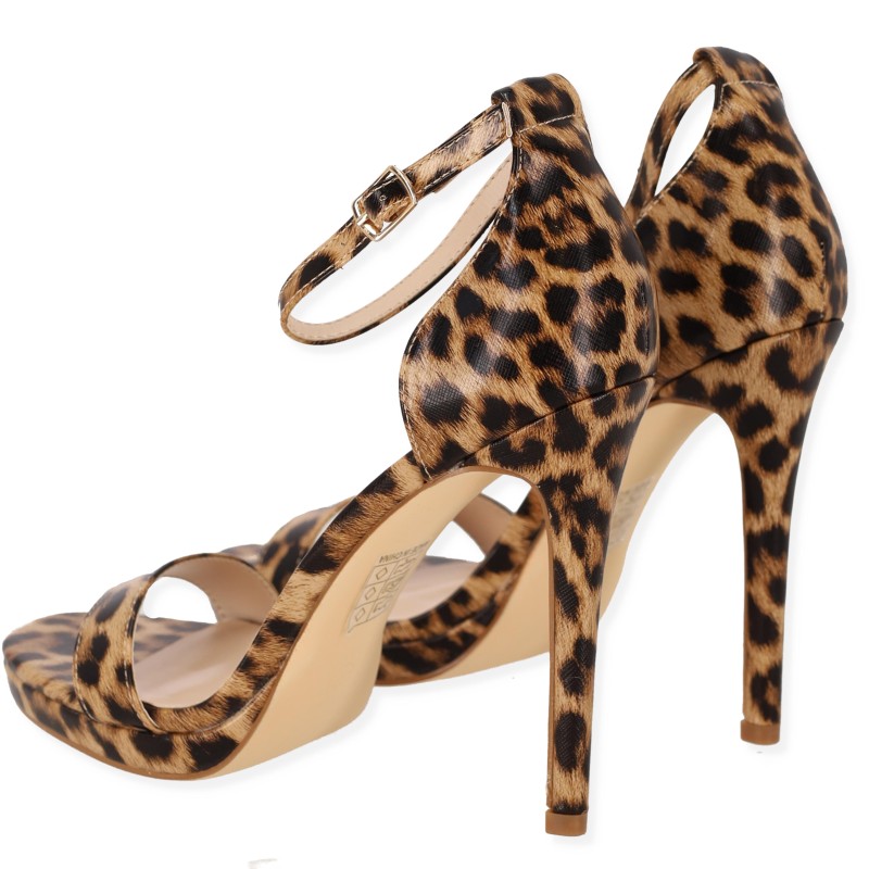 CIADEA Γυναικείο Πέδιλο Leopard Print με Λουράκι