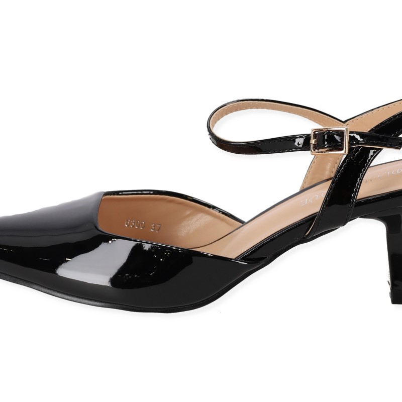 DIAMANTIQUE Γυναικεία Γοβάκια Open Heel Μυτερά Λουστρίνι DIAMANTIQUE Γυναικεία Γοβάκια Open Heel Μυτερά Λουστρίνι