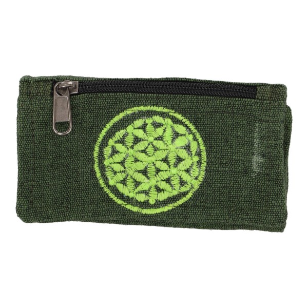 Καπνοθήκη Υφασμάτινη Χακί με Σχέδιο Λουλούδι Της Ζωής