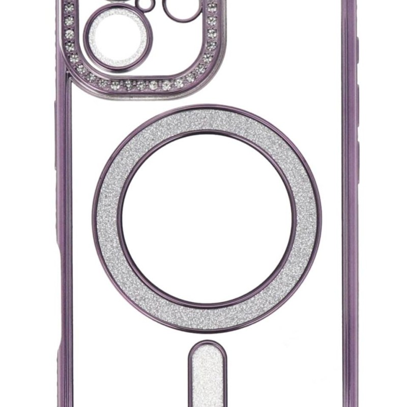 Oba Style Back Cover Θήκη Σιλικόνης Με Τζαμάκι Κάμερας, Magsafe, Στρασάκια Και Γκλίτερ (Iphone 16 Plus)