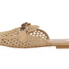 BOTTEGA Γυναικεία Mules Flat με Ψάθα & Διακοσμητική Τόκα