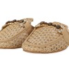 BOTTEGA Γυναικεία Mules Flat με Ψάθα & Διακοσμητική Τόκα