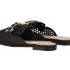 BOTTEGA Γυναικεία Mules Flat με Ψάθα & Διακοσμητική Τόκα