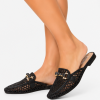 BOTTEGA Γυναικεία Mules Flat με Ψάθα & Διακοσμητική Τόκα