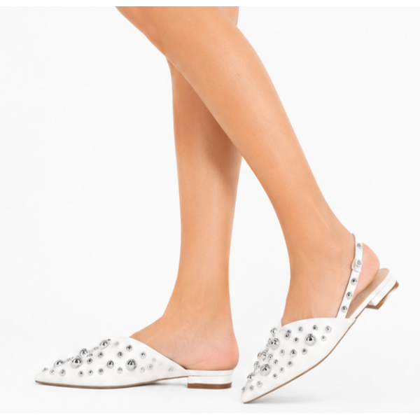 SIMIUS Mules Μυτερά Flat με Τρουκς
