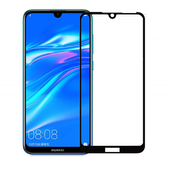 Fullscreen Tempered Glass Μαύρο (Huawei Y7 2019)
