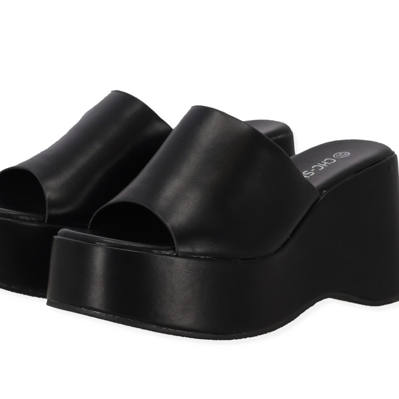 CHC-Shoes Πλατφόρμα - Παντόφλα Γυναικεία Δερματίνη