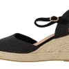 Ideal Shoes Γυναικεία Ψάθινη Πλατφόρμα Μεσαίου Τακουνιού