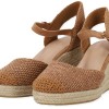 Ideal Shoes Γυναικεία Ψάθινη Πλατφόρμα Μεσαίου Τακουνιού