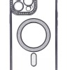 Back Cover Θήκη Σιλικόνης Με Τζαμάκι Κάμερας, Magsafe, Στρασάκια Και Γκλίτερ (Iphone 13 Pro Max)