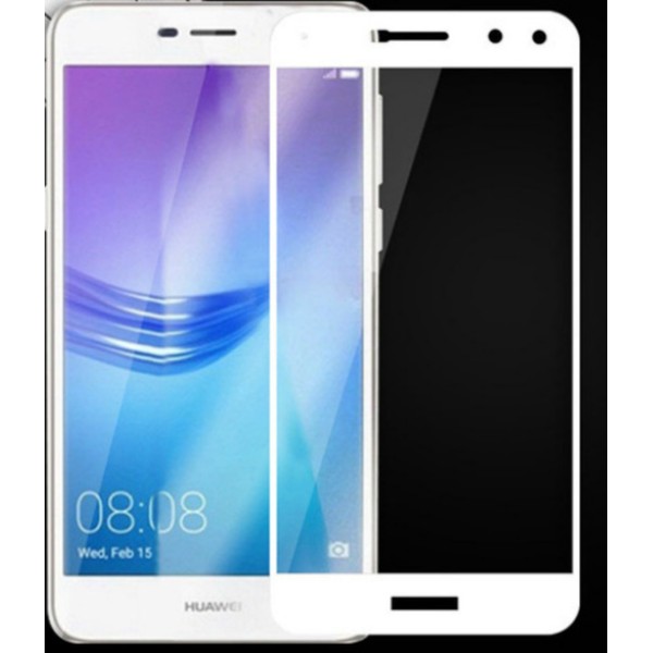 Fullscreen Tempered Glass Άσπρο (Huawei Y5 2017 & Huawei Y6 2017 & Huawei Nova Young)