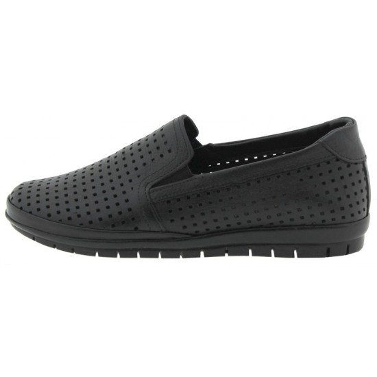 AYAKKABI Leather Women's Ballerina Shoes Perforated Upper