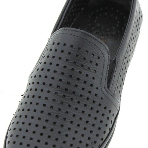 AYAKKABI Leather Women's Ballerina Shoes Perforated Upper