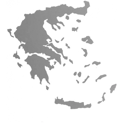 Αυτοκόλλητο Αυτοκινήτου Χάρτης Ελλάδας Γκρι