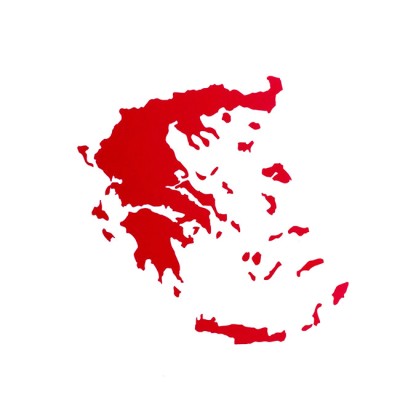 Αυτοκόλλητο Αυτοκινήτου Χάρτης Ελλάδας Κόκκινο