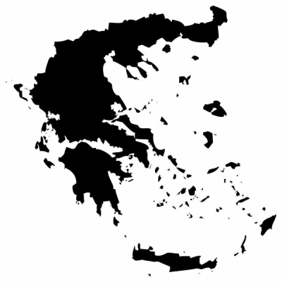 Αυτοκόλλητο Αυτοκινήτου Χάρτης Ελλάδας Μαύρο