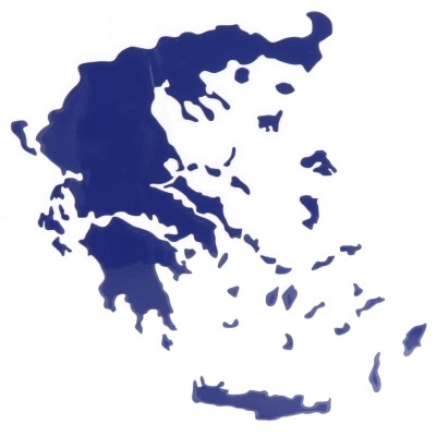 Αυτοκόλλητο Αυτοκινήτου Χάρτης Ελλάδας Σκούρο Μπλε
