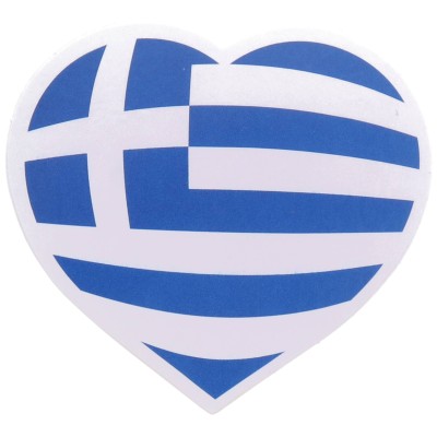 Αυτοκόλλητο Αυτοκινήτου Καρδιά Ελληνική Σημαία