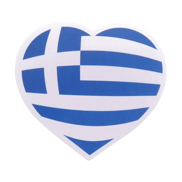 Αυτοκόλλητο Αυτοκινήτου Καρδιά Ελληνική Σημαία