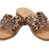 Beautifulshop Γυναικείες Παντόφλες από Γνήσιο Δέρμα - Animal Print