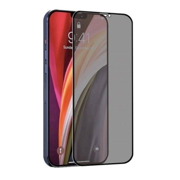 Matte-Privacy Fullscreen Tempered Glass Μαύρο (Iphone 12 & Iphone 12 Pro) Αξεσουάρ Κινητών/Tablet