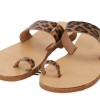 Beautifulshop Γυναικείες Παντόφλες Γνήσιο Δέρμα - Animal Print με Δάχτυλα