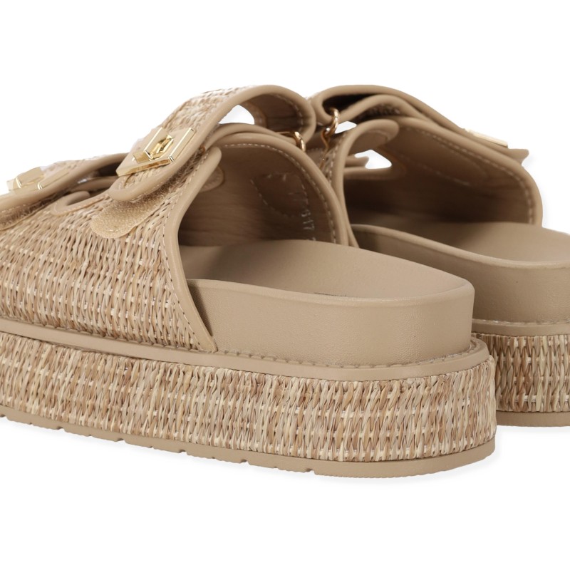 Γυναικεία Flatforms Σανδάλια Ψάθινα