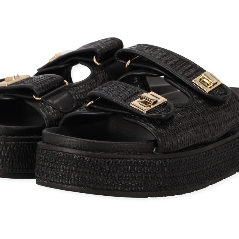 Γυναικεία Flatforms Σανδάλια Ψάθινα
