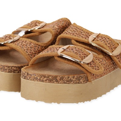 Γυναικεία Σανδάλια Flatform με Διπλές Τόκες
