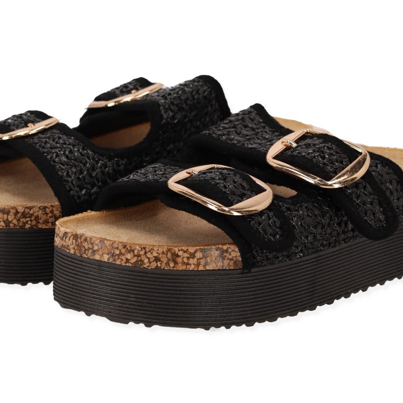 Γυναικεία Σανδάλια Flatform με Διπλές Τόκες
