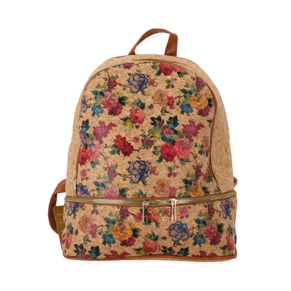 Vogue Hand Bag Γυναικεία Τσάντα Πλάτης με Πολύχρωμα Λουλούδια