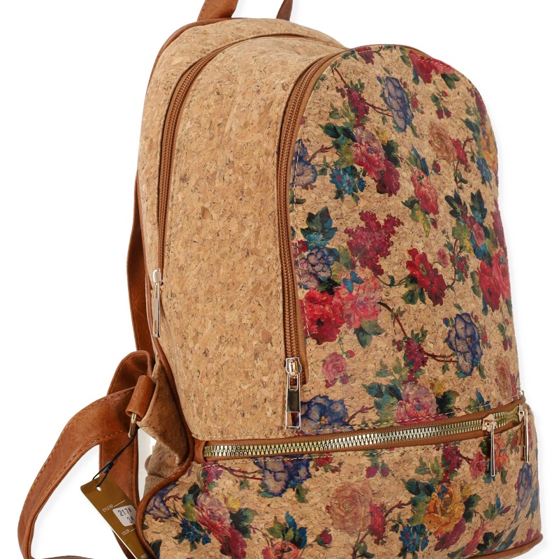 Vogue Hand Bag Γυναικεία Τσάντα Πλάτης με Πολύχρωμα Λουλούδια