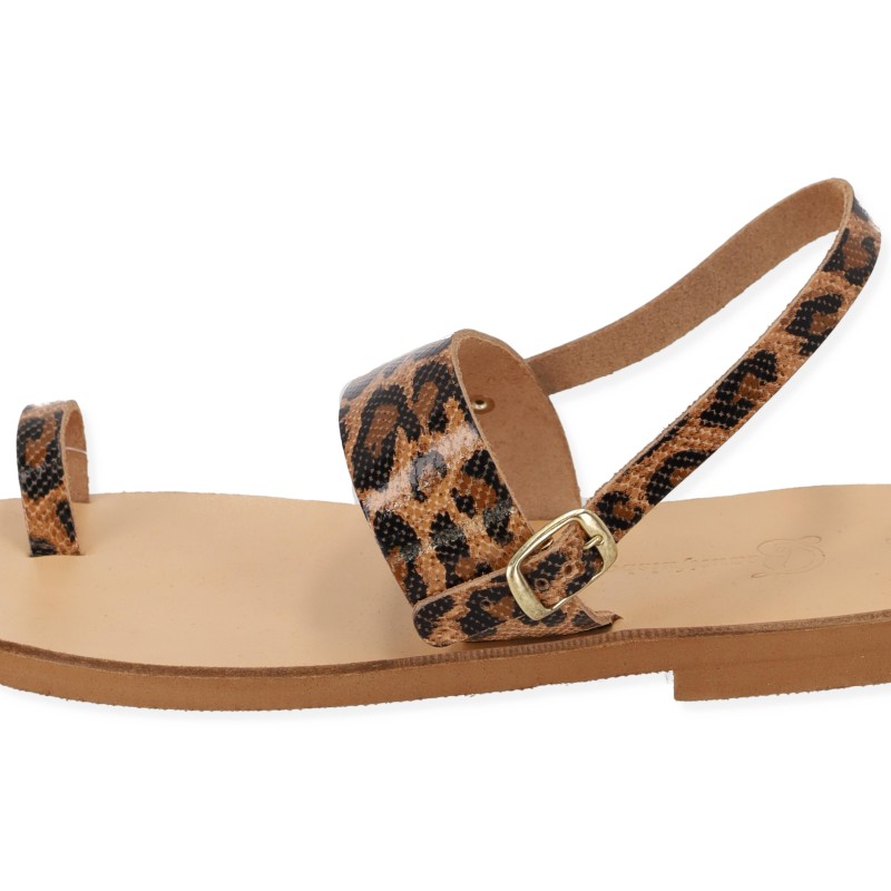 Beautifulshop Χειροποίητα Δερμάτινα Σανδάλια με Δάχτυλο -Animal Print Beautifulshop Χειροποίητα Δερμάτινα Σανδάλια με Δάχτυλο -Animal Print
