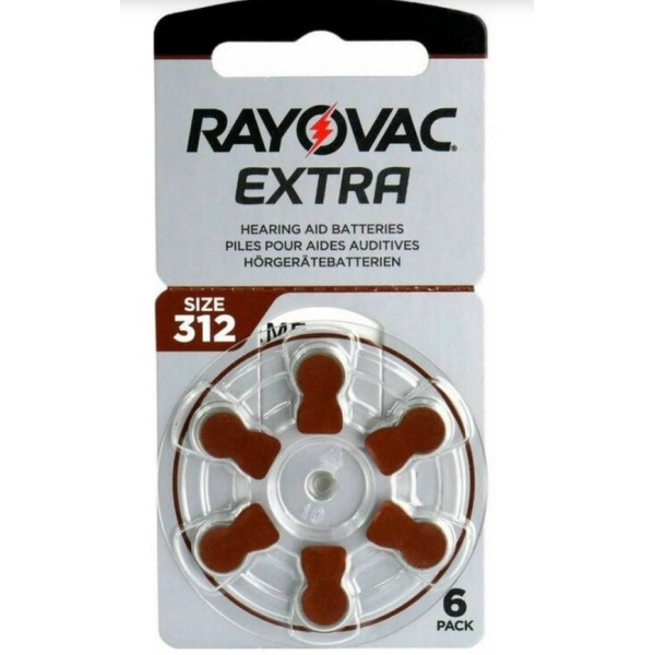 Μπαταρίες Rayovac Ακουστικών Βαρηκοΐας Extra Size 312