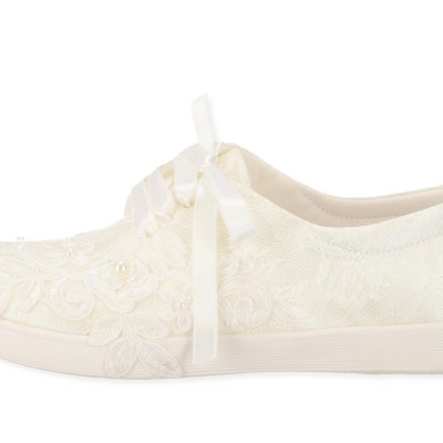 OEM Νυφικά SNEAKERS με Σχέδιο Λουλούδια