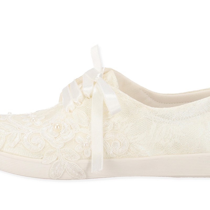 OEM Νυφικά SNEAKERS με Σχέδιο Λουλούδια