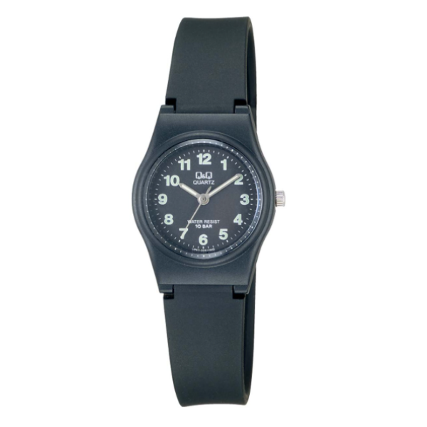 Q&Q Unisex Ρολοϊ Χειρός VP47J004Y Αδιάβροχο σε Μαύρο Χρώμα