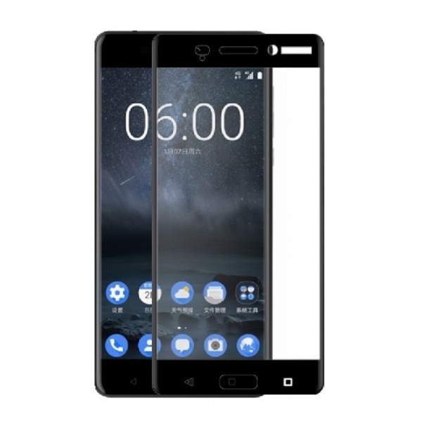 Fullscreen Tempered Glass Μαύρο (Nokia 5)