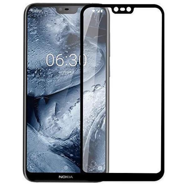 Fullscreen Tempered Glass Μαύρο (Nokia 6.1 Plus)