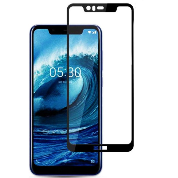 Fullscreen Tempered Glass Μαύρο (Nokia 5.1 Plus)