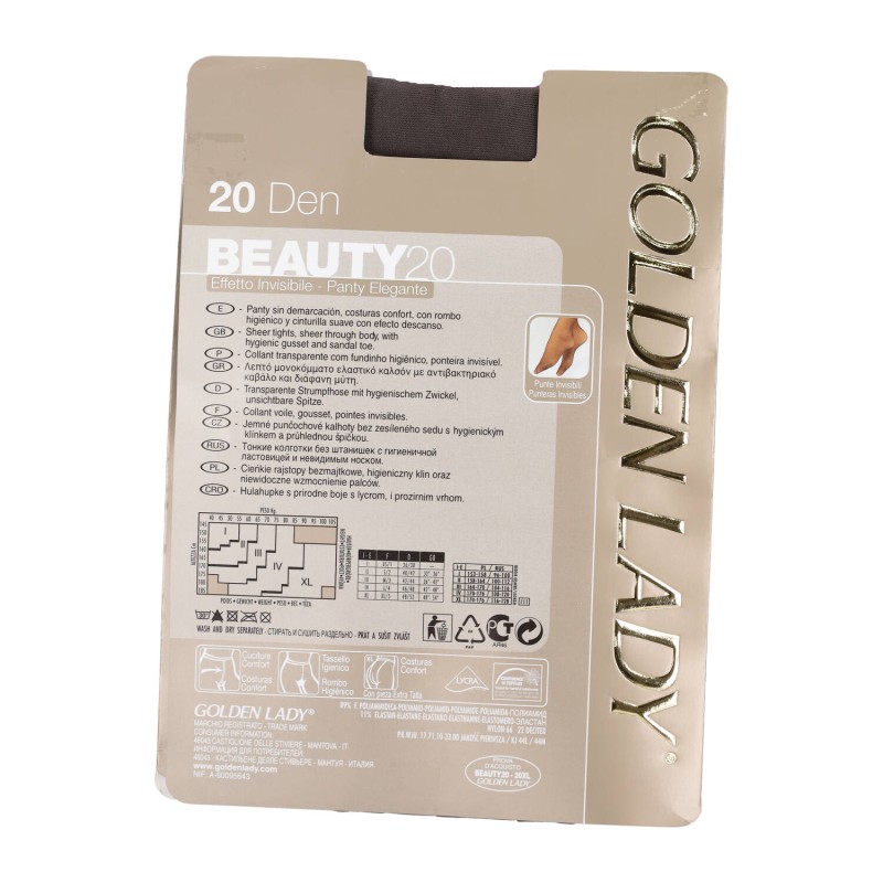 Golden Lady Beauty20 20 Den Γυναικείο Πολύ λεπτό Ελαστικό Καλσόν,Σούπερ Διάφανο